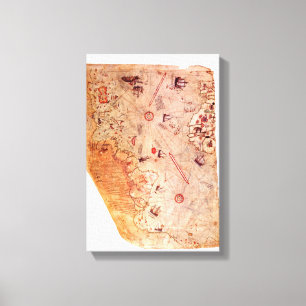 Lienzo Mapa del mundo antiguo de Piri Reis en el abrigo