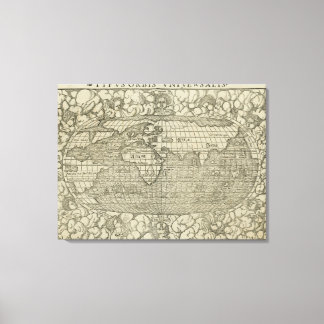 Lienzo Mapa del mundo antiguo de Sebastian Münster alrede