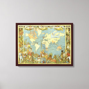 Lienzo Mapa del mundo antiguo del Imperio británico, 188