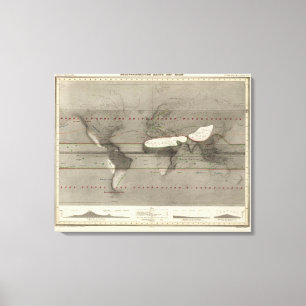 Lienzo Mapa del mundo de la precipitación