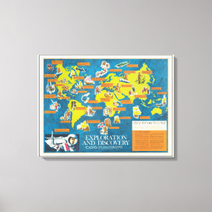 Lienzo Mapa del mundo de la Visual-Historia de la