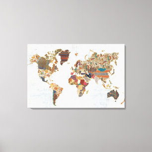 Lienzo Mapa del mundo del modelo