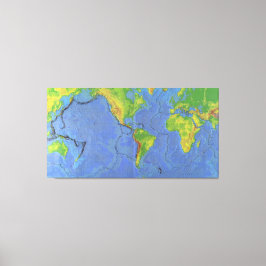 Lienzo Mapa del mundo físico de 1994 - Placas tectónicas 