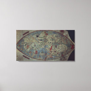 Lienzo Mapa del mundo genovés diseñado por Toscanelli