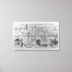 Lienzo Mapa del mundo que detalla a las expediciones