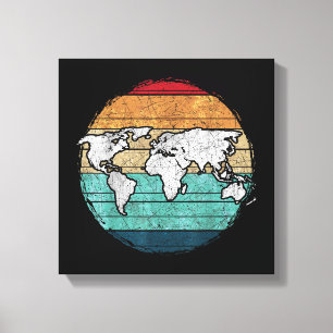 Lienzo Mapa del mundo retro