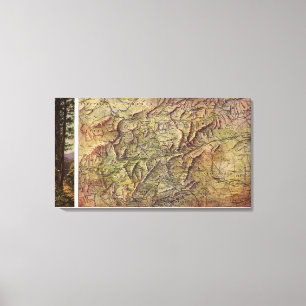 Lienzo Mapa del norte occidental de CarolinaPanoramic