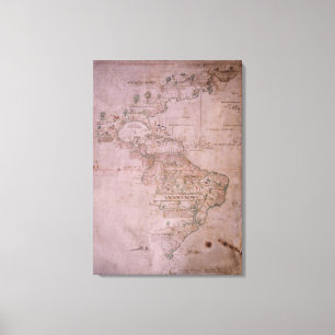 Lienzo Mapa del nuevo mundo, c.1532