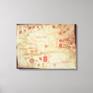 Lienzo Mapa del Océano Atlántico, c.1550