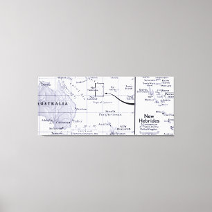 Lienzo Mapa del océano de South Pacific