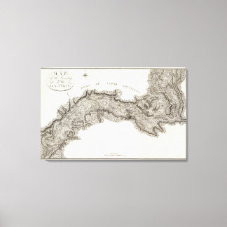 Lienzo Mapa del país de Illinois