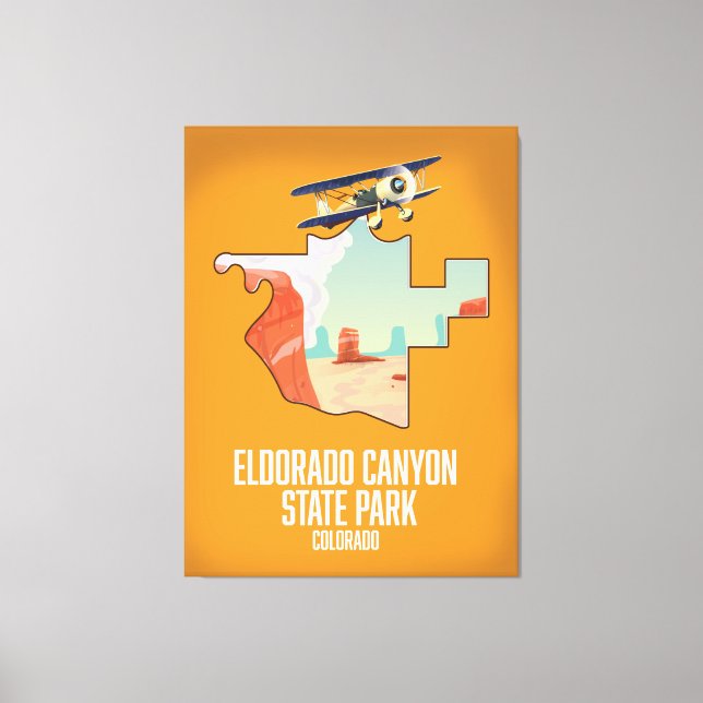 Lienzo Mapa del Parque Estatal Eldorado Canyon (Anverso)