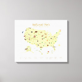 Lienzo Mapa del Parque Nacional Amarillo Nursera de Woodl