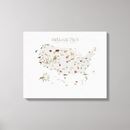 Lienzo Mapa del Parque Nacional del Tono de la Tierra Nur