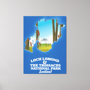 Lienzo mapa del parque nacional loch lomond y the trossac