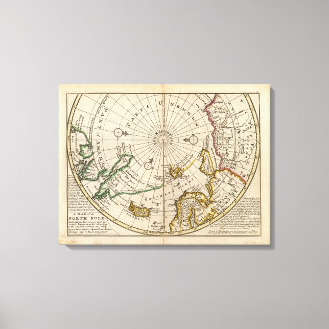 Lienzo Mapa del Polo Norte y territorios cercanos (Anverso)