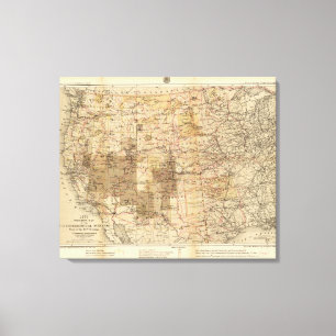 Lienzo Mapa del progreso 1878 de las encuestas sobre
