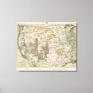 Lienzo Mapa del progreso 1878 de las encuestas sobre
