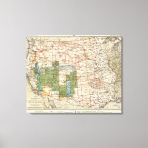 Lienzo Mapa del progreso 1880 de las encuestas sobre