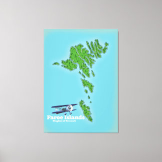 Lienzo Mapa del Reino de las Islas Feroe de Dinamarca