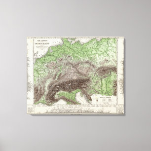 Lienzo Mapa del río y de la montaña de Alemania