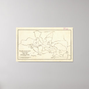 Lienzo Mapa del sendero Monadnock Monadnock del Monte Vin