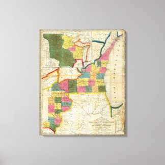 Lienzo Mapa del Territorio Asentado de Wisconsin