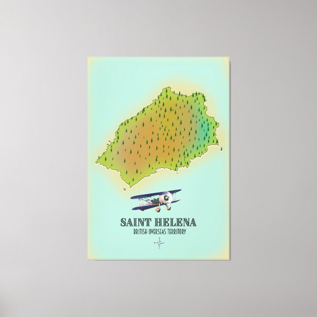 Lienzo Mapa del Territorio Británico de Ultramar de Santa (Anverso)