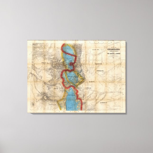 Lienzo Mapa del Territorio de Colorado (Anverso)