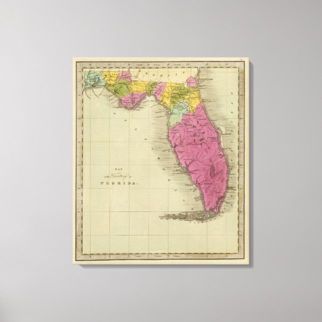 Lienzo Mapa del Territorio de Florida (Anverso)