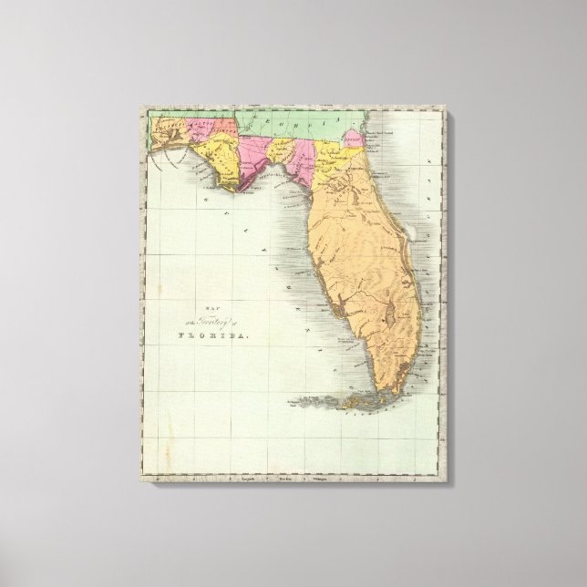 Lienzo Mapa del Territorio de Florida 2 (Anverso)