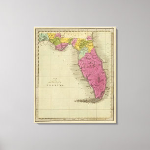 Lienzo Mapa del territorio de la Florida