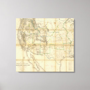Lienzo Mapa del territorio de los Estados Unidos