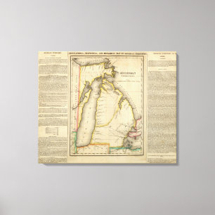 Lienzo Mapa del territorio de Michigan