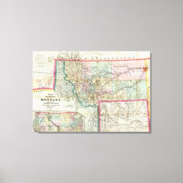 Lienzo Mapa Del Territorio De Montana (Anverso)