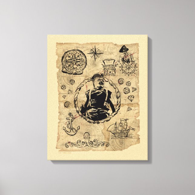 Lienzo Mapa del tesoro eslovaco de Goonies (Anverso)