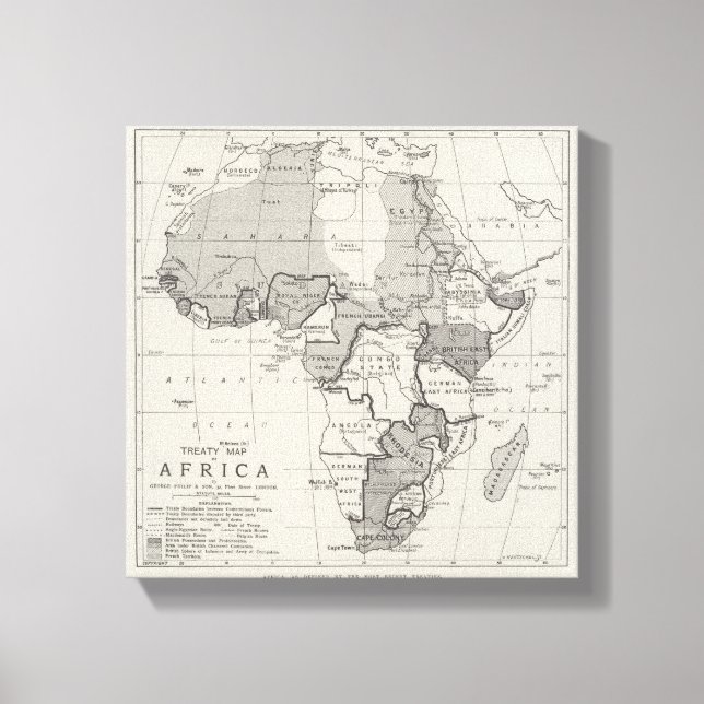 Lienzo Mapa del Tratado de África (Anverso)