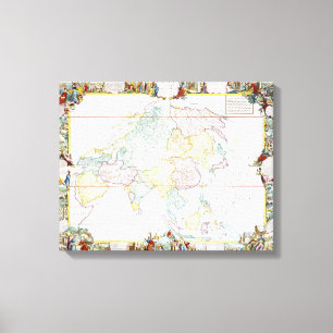 Lienzo Mapa del vintage de Asia el 1786