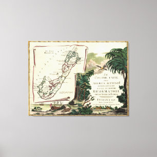 Lienzo Mapa del vintage de Bermudas (1778)