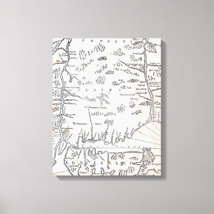 Lienzo Mapa del vintage de Connecticut