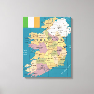 Lienzo Mapa del vintage de Irlanda