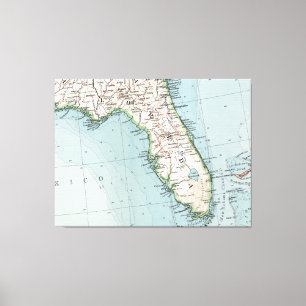 Lienzo Mapa del vintage de la Florida (1900)