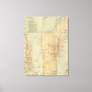 Lienzo Mapa del vintage de Madagascar (1896)