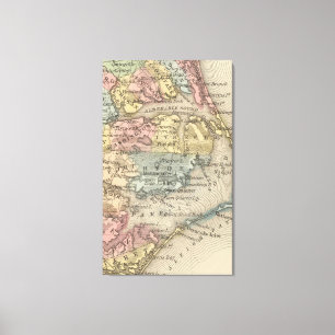 Lienzo Mapa del vintage de Outer Banks (1859)