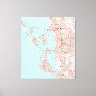 Lienzo Mapa del vintage de Sarasota la Florida (1973)