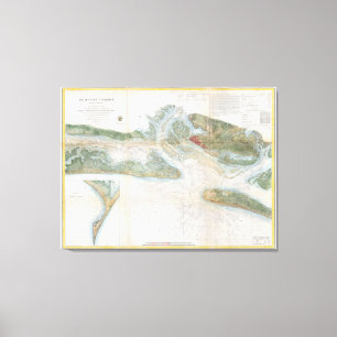 Lienzo Mapa del vintage de SC del puerto de Beaufort