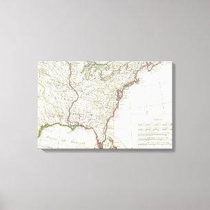 Lienzo Mapa del vintage de trece colonias (1776)