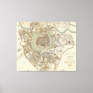 Lienzo Mapa del vintage de Viena Austria (1833)