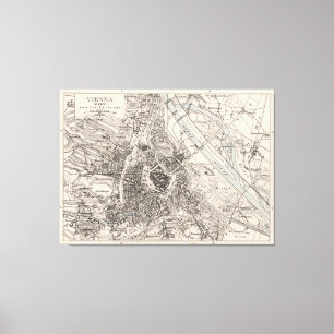 Lienzo Mapa del vintage de Viena Austria (1906)