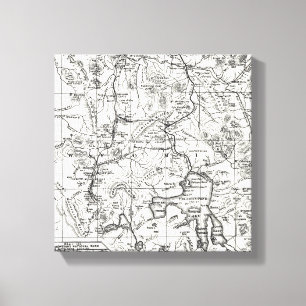 Lienzo Mapa del vintage del parque nacional de